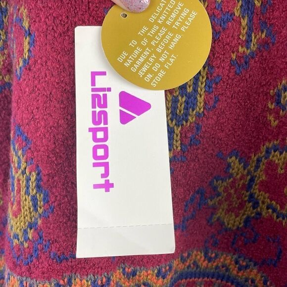 NWT 80’s Liz Sport Womens Acrylic/Wool Blend Turtleneck Sweater Size L - Picture 4 of 6